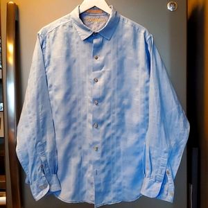 Carribean Mens Linen Casual Dress Shirt. SIZE L.  Never worn.